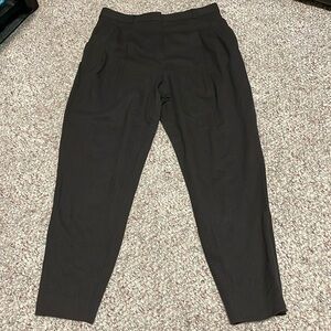 Massimo dutti high waist pleated cropped zip ankle pants